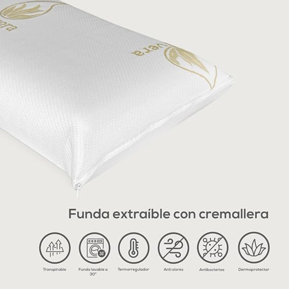 Almohada viscoelástica aloe vera - Imagen 5